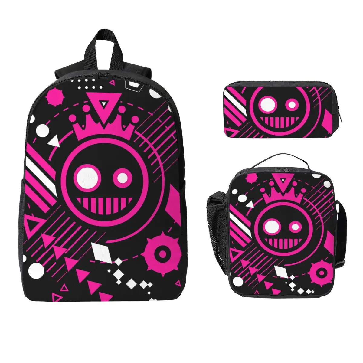 Just Shapes And Beats Blixer Backpack Student BookBag School Bag Computer Shoulder Bags 3ps Insulated Lunch Bag Pencil Case