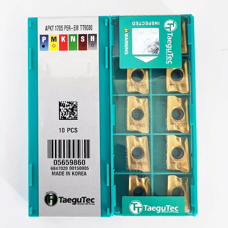 

10pcs TaeguTec 100% Original APKT09T3PER APKT09T308R APKT1204PER APKT1705PER EM TT9080 TT9030 CNC Lathe Tools Milling Inserts