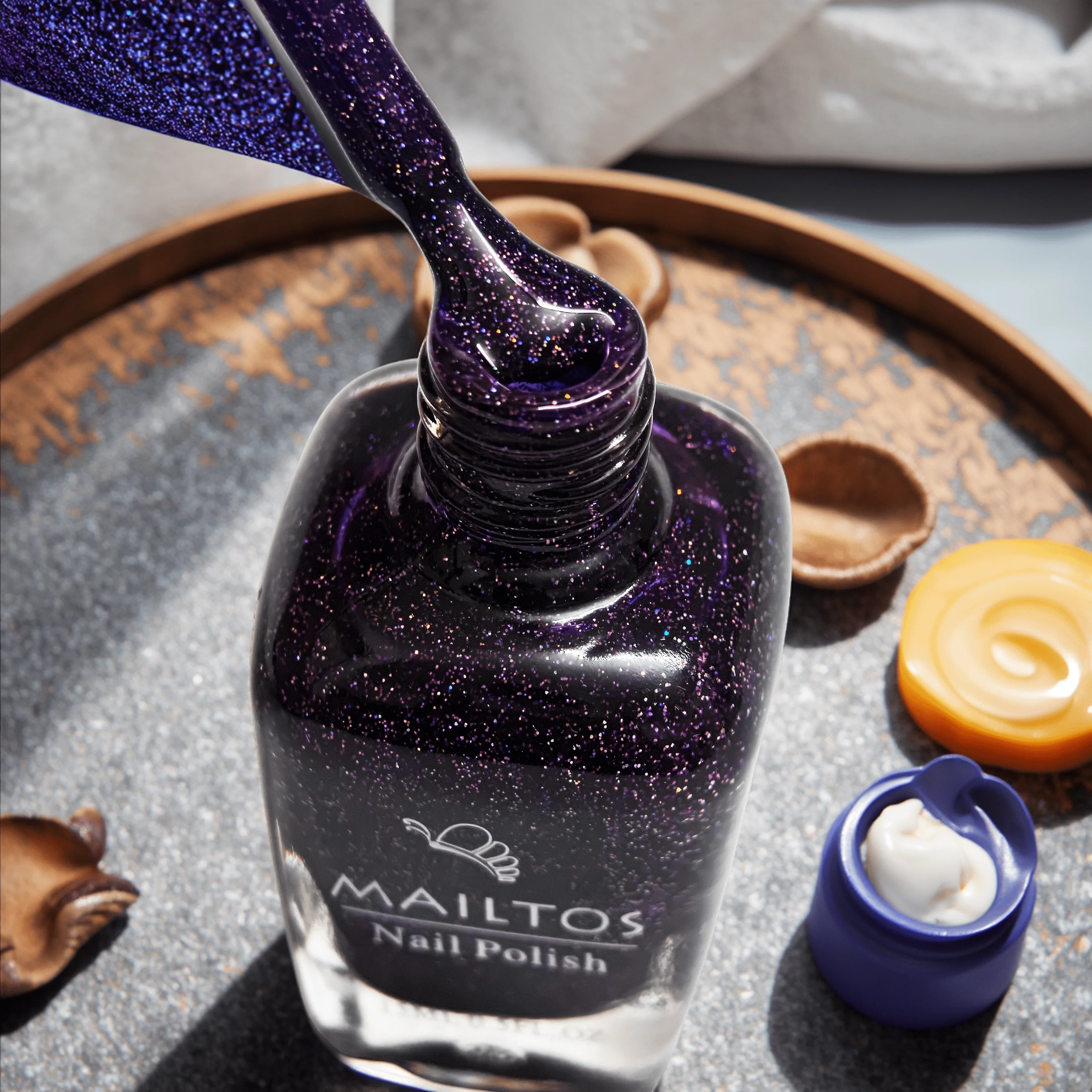 A02 Purple Star Glow, 15ml Non-UV Oil-Based Nail Polish, Scented, Quick-Dry, Long-Lasting & Peel-Resistant