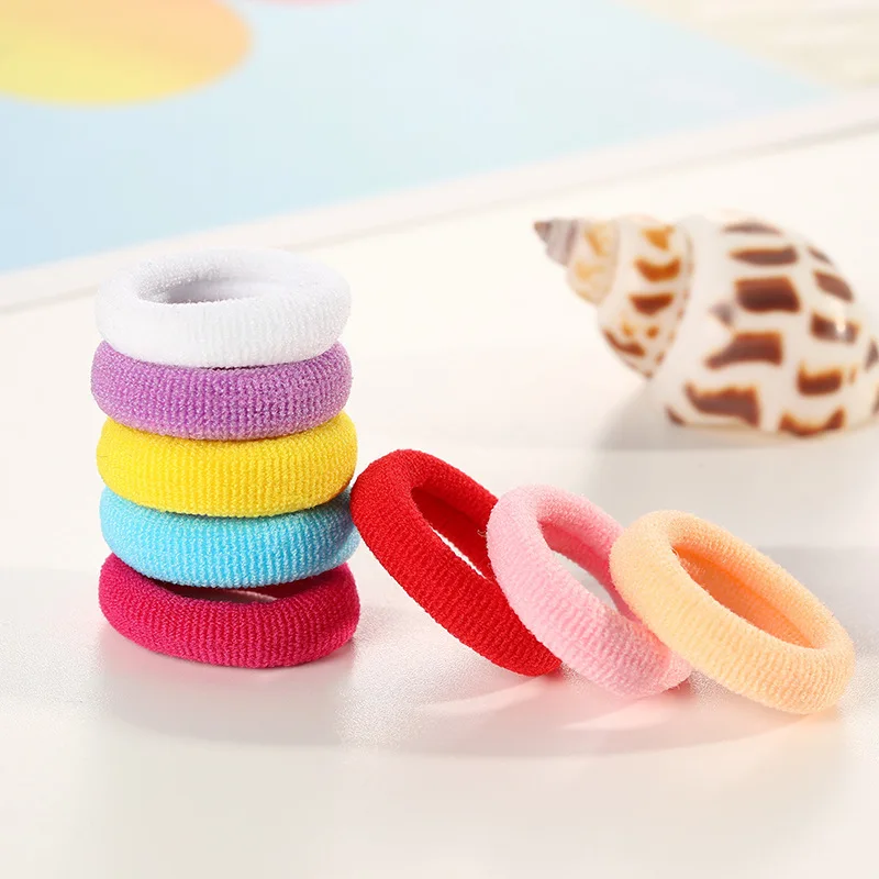 Small Rubber Band High Elasticity Does Not Hurt The Hair Multi Color System 2 Cm Diameter 100pcs