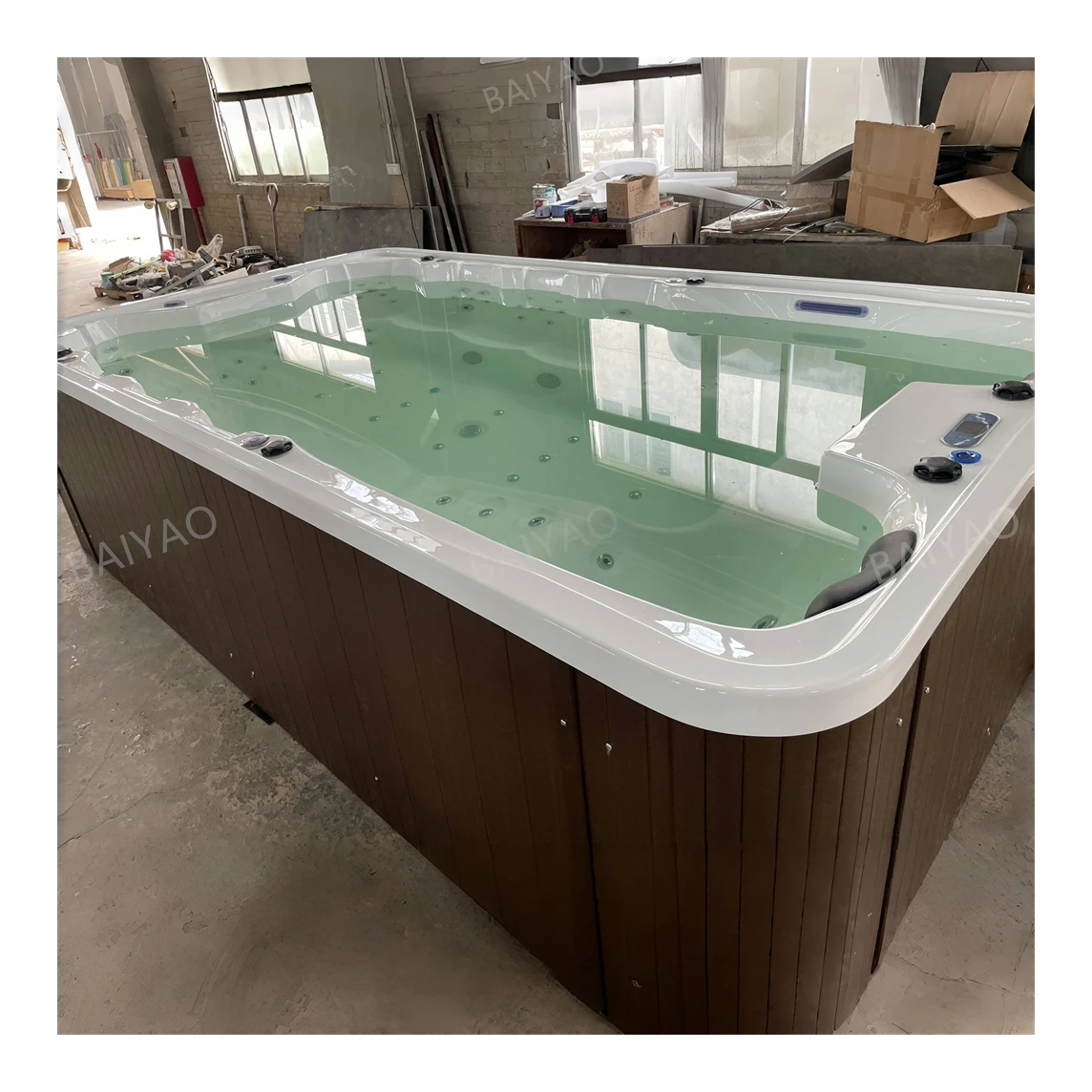 Foshan Spa Acrylic Square Standard Hot Tub 82 Jets Outdoor 10-person Massage Bathtubs Backyard Garden Pools