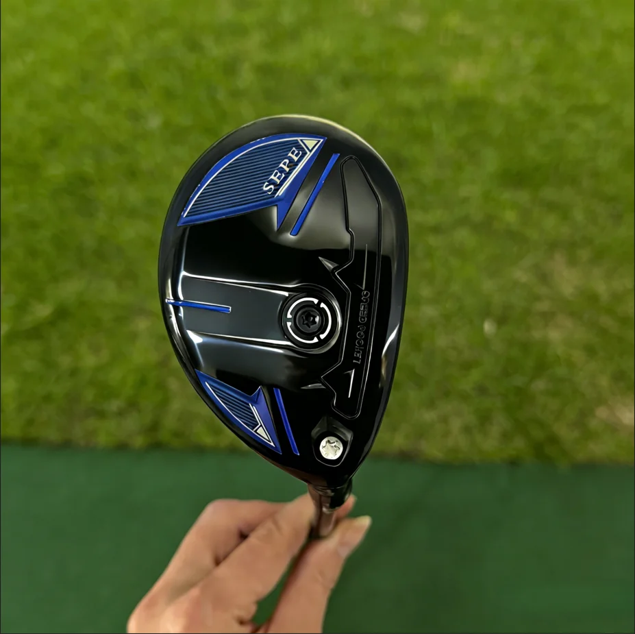 1 club de golf hybride avec manche en fibre de carbone, poignée en caoutchouc, flexibilité S-Stiff, pour droitier, avec housse de tête de club de golf.