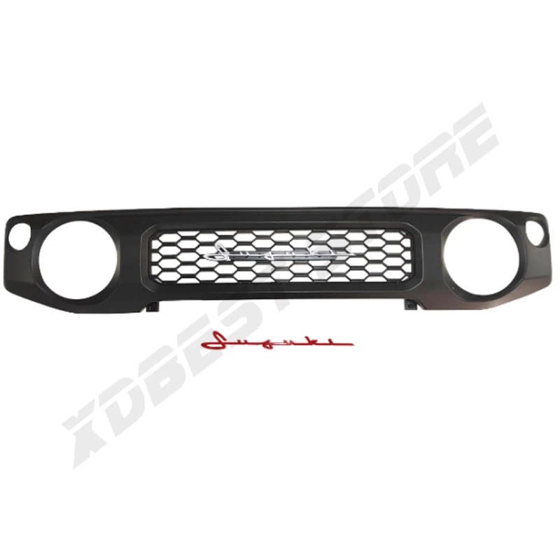 Car Grill Mesh Racing Grills Car Black Kidney Front Grille Cover Car Accessories with Logo For Suzuki Jimny JB64 JB74 2019-2023