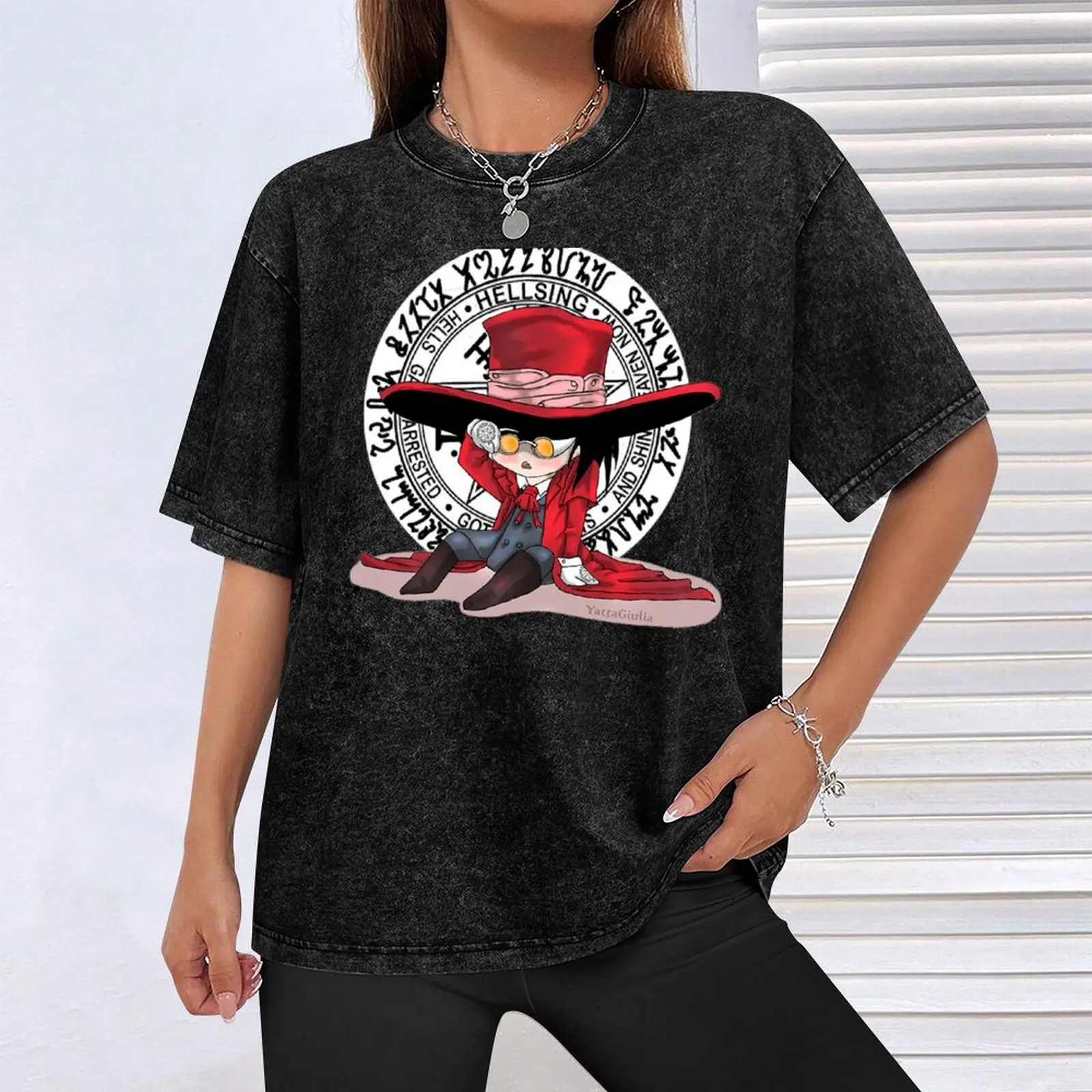 Alucard Hellsing T-Shirt Comfortable Basic Crew Neck Tee view 4
