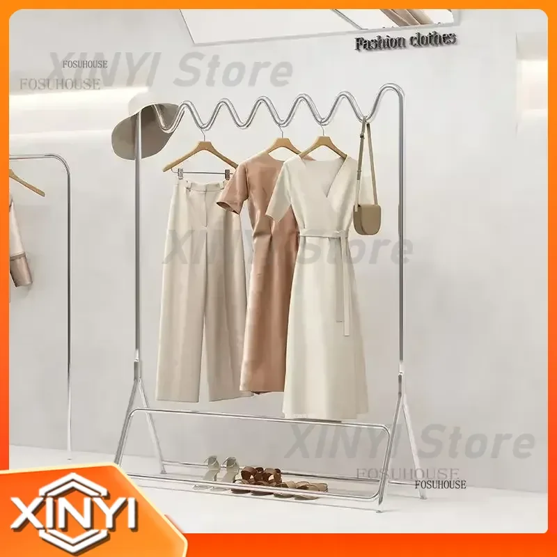 Metal Coat Rack Floor Stand for Bedroom Furniture Creative Clothes Rack Cloth Store Display Rack Household Clothes Hanger