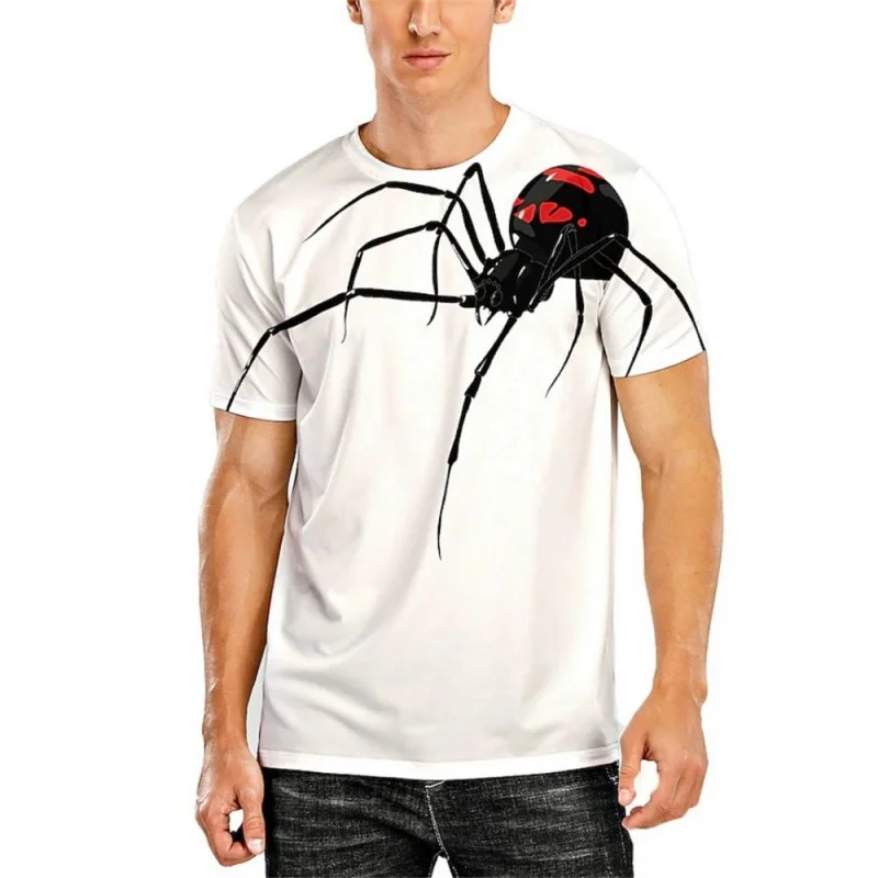 

Spider Centipede Pattern T-Shirt For Men Cool Insect 3D Print Tees Summer Casual Short Sleeve O-Neck Loose Street T Shirts Tops