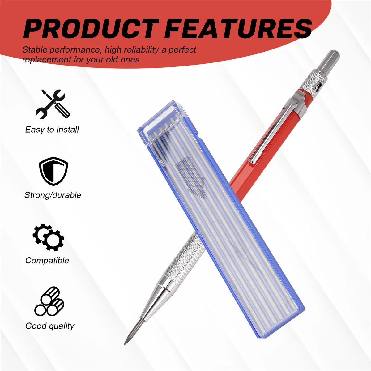 Карандаш для сварщиков AT77 с 12 стержнями Silver Streak, металлический маркер, механические сварочные карандаши, изготовление, красный