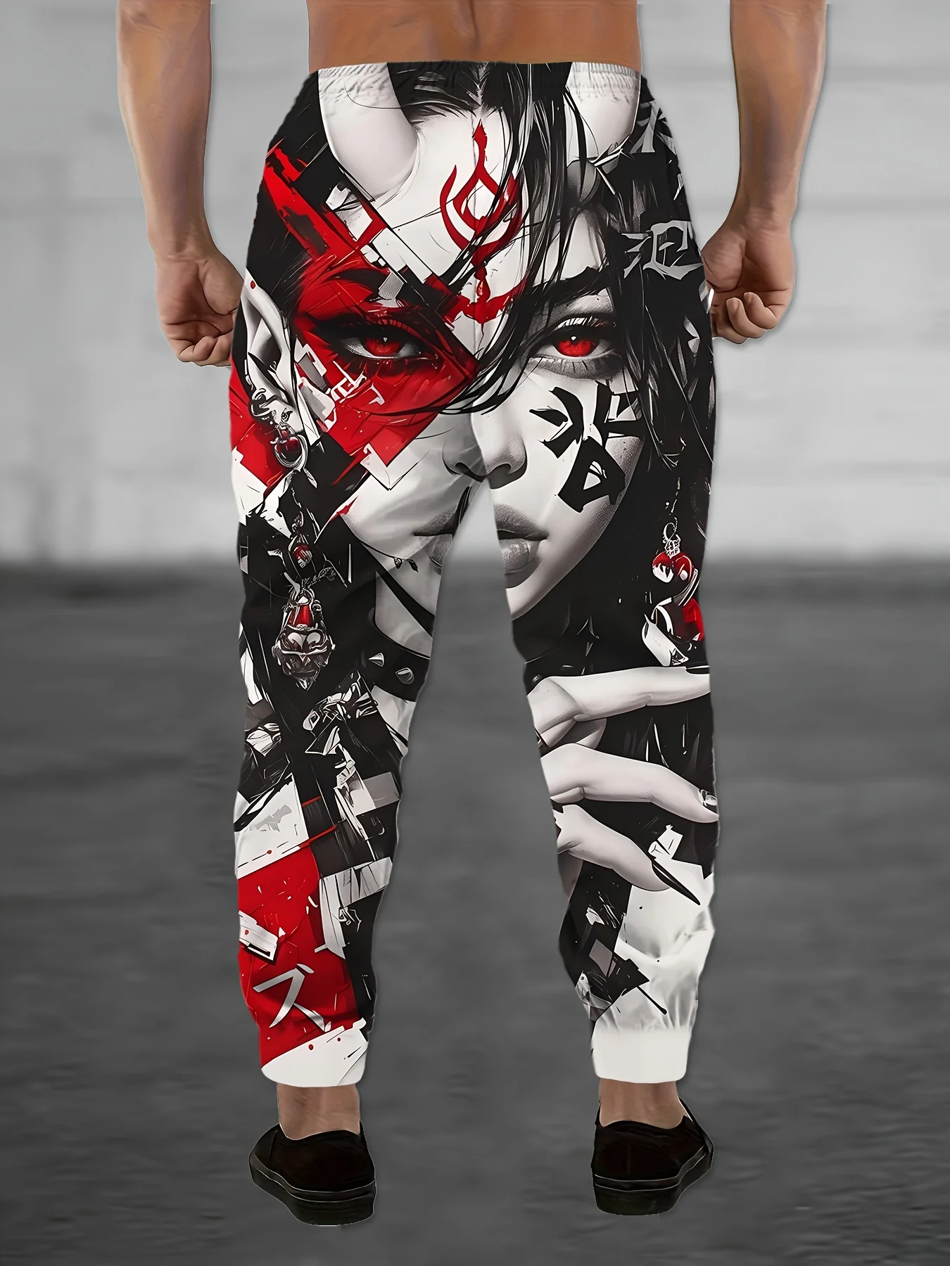 Neuheiten: Western-Skelett-Cowboy-Print Unisex-Jogginghose mit geradem Bein, Gothic-Streetwear-Sweatpants für entspannte Abendveranstaltungen. – Detail 11