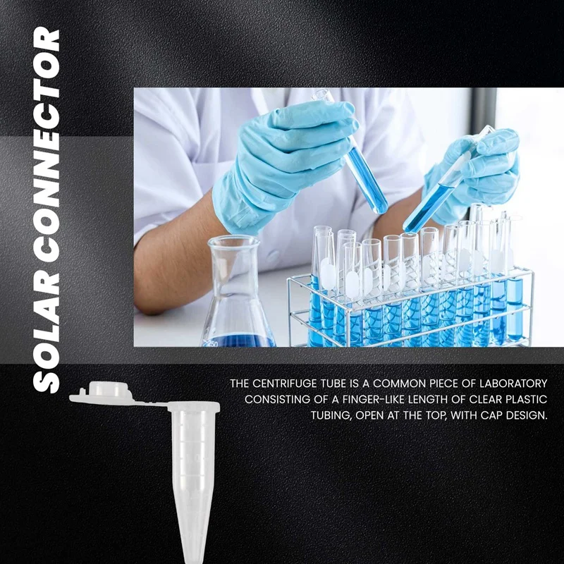 500 Pcs Laboratory Clear White Mark Printed Plastic Centrifuge Tube 1.5ml-A73M view 3