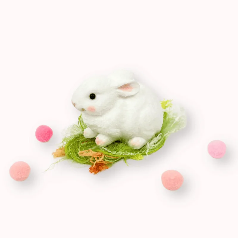 

Food Grade Silicone Flocked Bunny Handmade Taba Squishy Toy