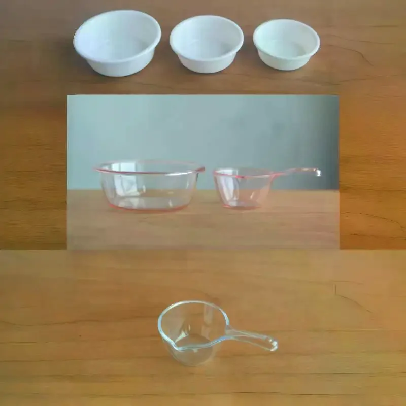 

1 Set 1/6 1/12 Dollhouse Miniature Simulation Plastic Basin Water Scoop Model Doll House Kitchen Accessories Toy