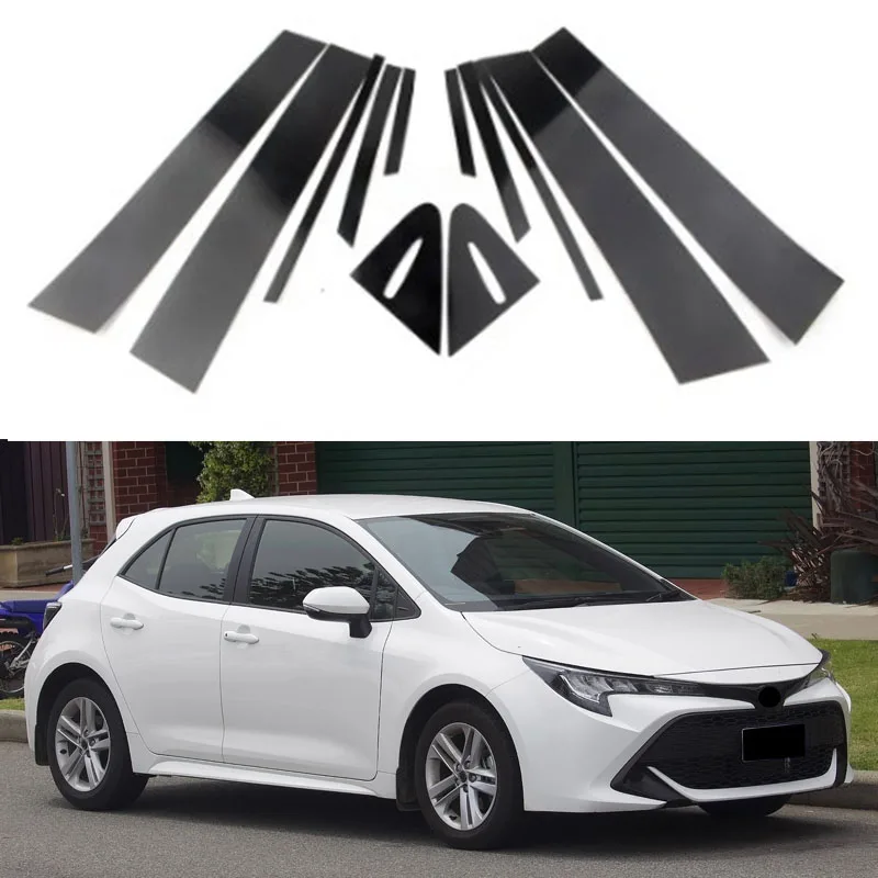 Car Pillar Posts Door Window Trim Cover Stickers Decal for Toyota Corolla E210 Hatchback 2019 2020 2021 2022 2023 Auto Styling