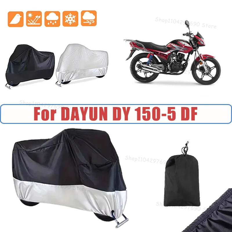 210D Oxford Motorcycle Cover Waterproof All Season UV Protection For DAYUN DY 150-5 DF Anti-Tear Windproof Motorbike Cover