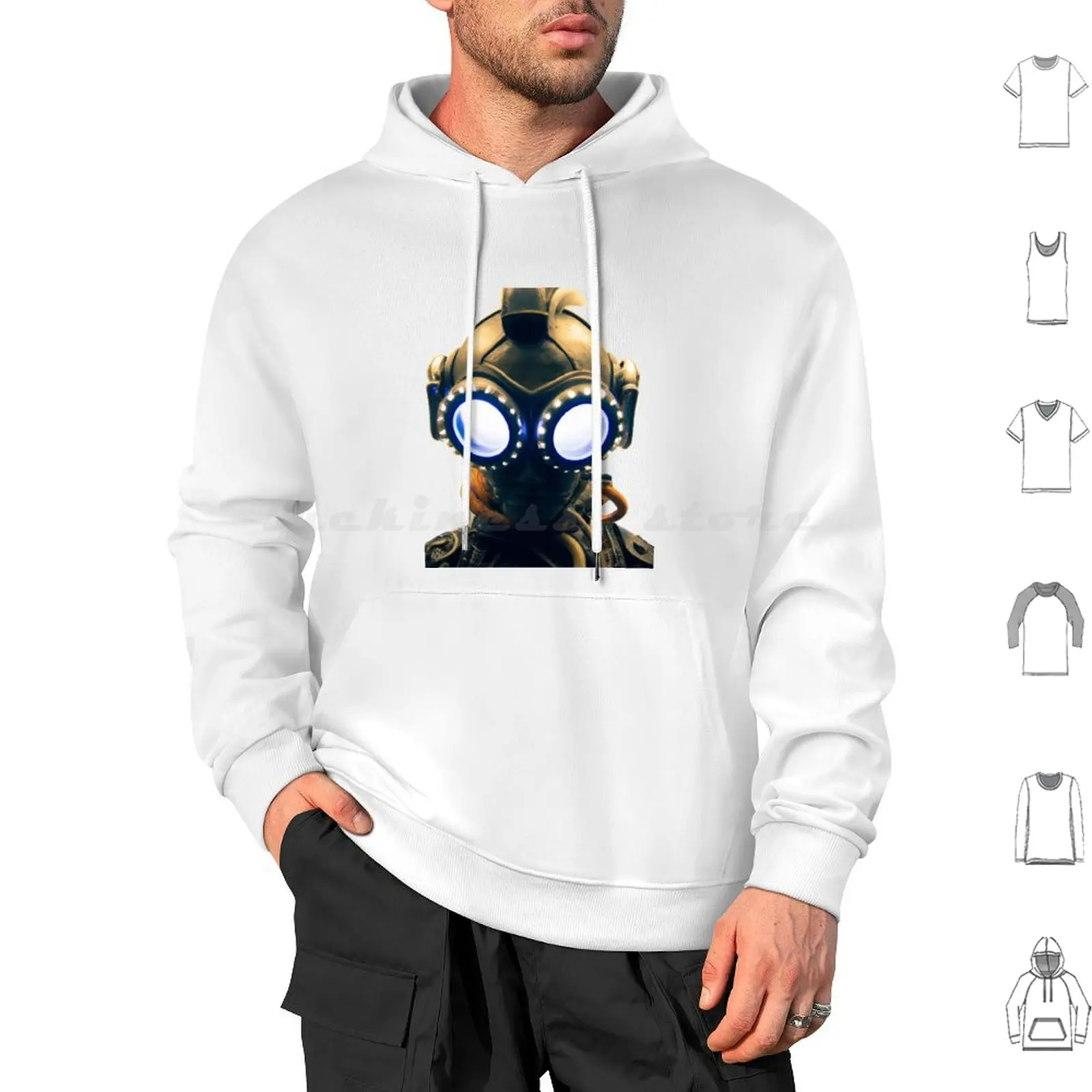 سترة بغطاء للرأس من Aquanaut بأكمام طويلة من القطن Ai Steampunk Dalle Spaceman غريبة ومخيفة للهالوين ومتعة الثقافة الممغنة الرائعة #1