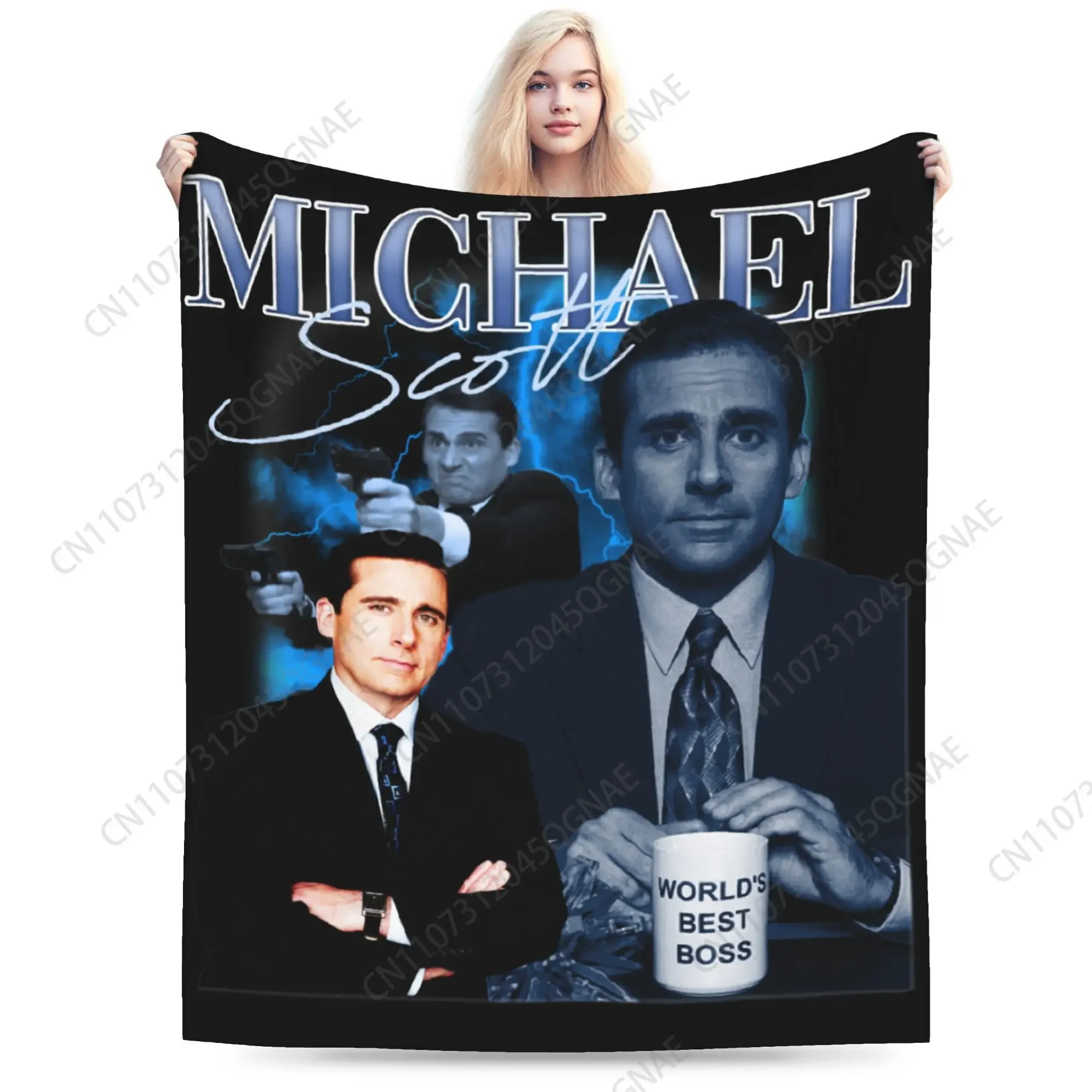 Michael Scott 90's Vintage The Office Tv Show Blanket Coral Fleece Plush Textile Decor Throw Blankets For Bedding Travel Quilt