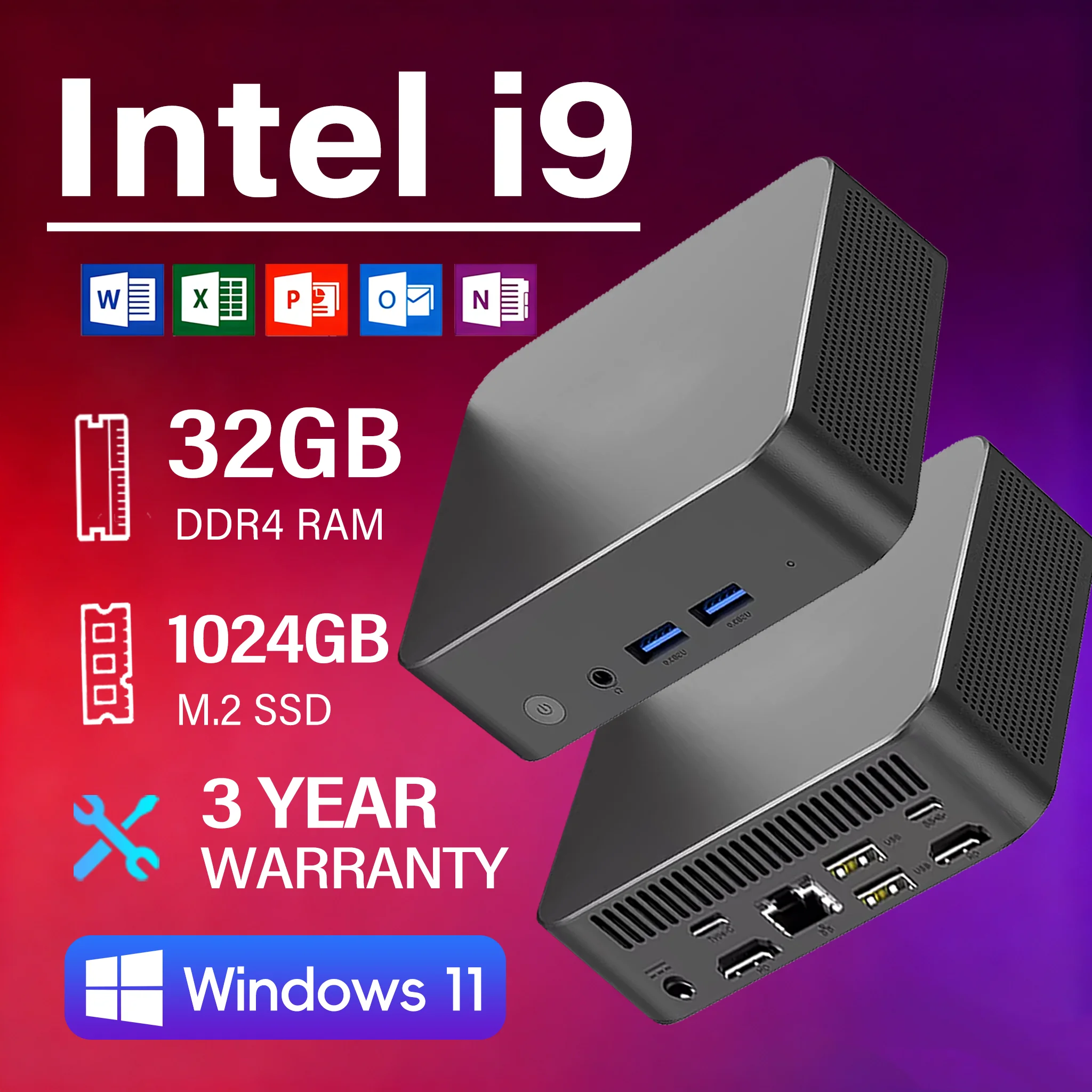 Brand New Windows 11  Mini PC  Intel Core  i9 10980HK MINI PC 16GB 32GB DDR4 2048GB SSD  WIFI 6 BT5.2 Gaming MINI PC