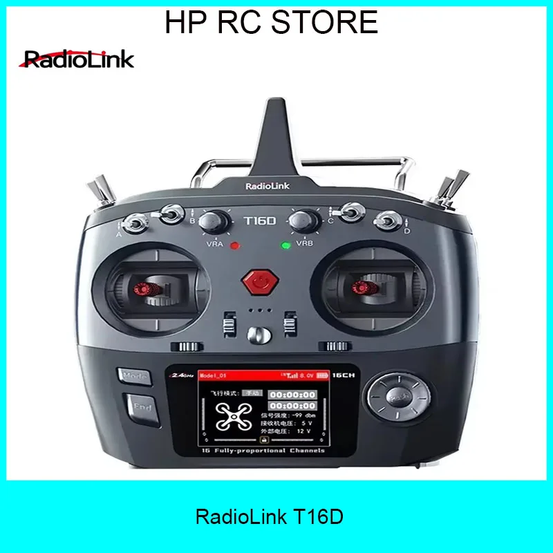 

RadioLink T16D 16CH RC Transmitter 2.4GHz w/ R16F Receiver for RC Car Boat Drone