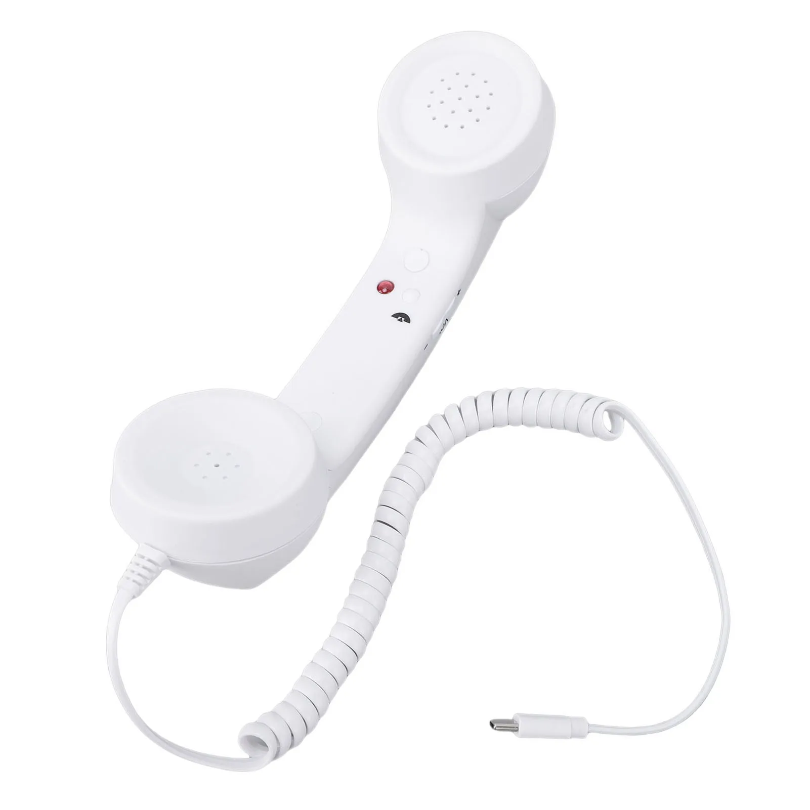 

Retro Phone Handset with Volume Control Ergonomic Type C Wired Telephone Handset Receiver For Cellphone Video Call Conference