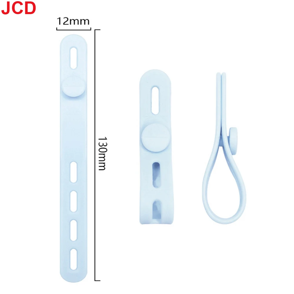 JCD 10p Silicone Cable Ties Adjustable Cable Straps Cord Organizer Reusable Cable Management Organizer Fastening Cable Straps ﻿
