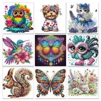GATYZTORY Diamond Painting Kit Animals Pattern DIY 5D Special Shape Crystal Diamond Partial Diamond Painting Mosaic Making Gift