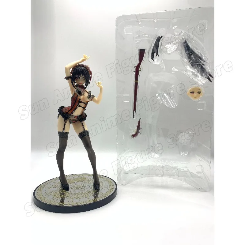 

24 Hours Delivery Tokisaki Kurumi Hot Red Dress Girl Stand Battle Scene 23CM Pvc Chinese Version Anime Figures