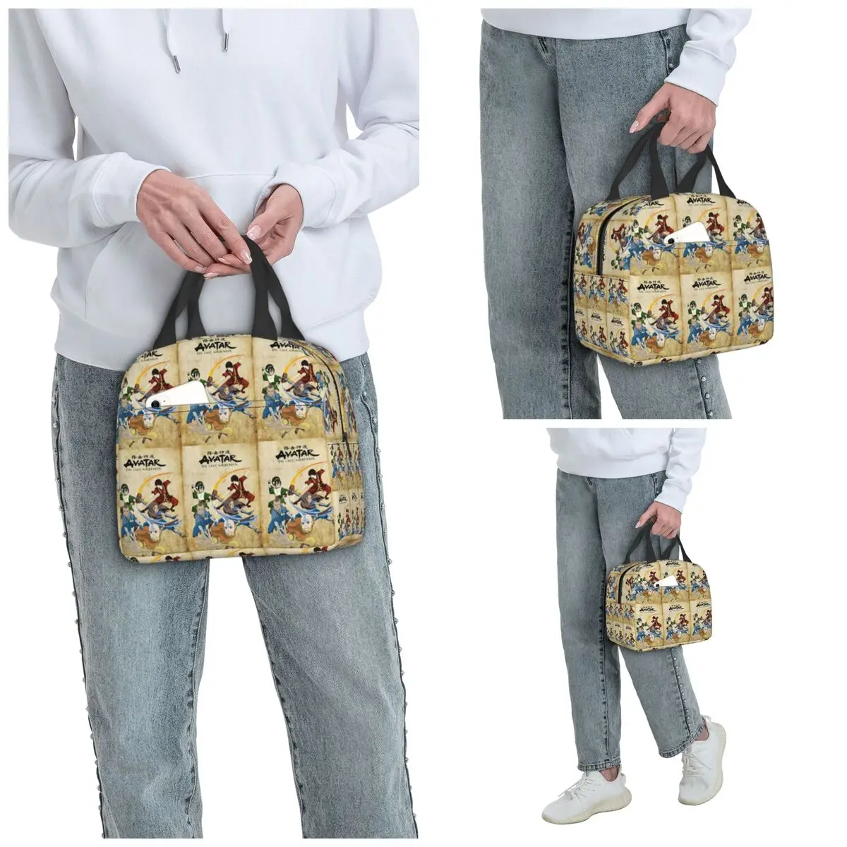 Avatar The Last Airdobladora Cartoon Insulated Lunch Bag for Kids School Cooler Thermal Food Box Tote Lunch Boxes Container