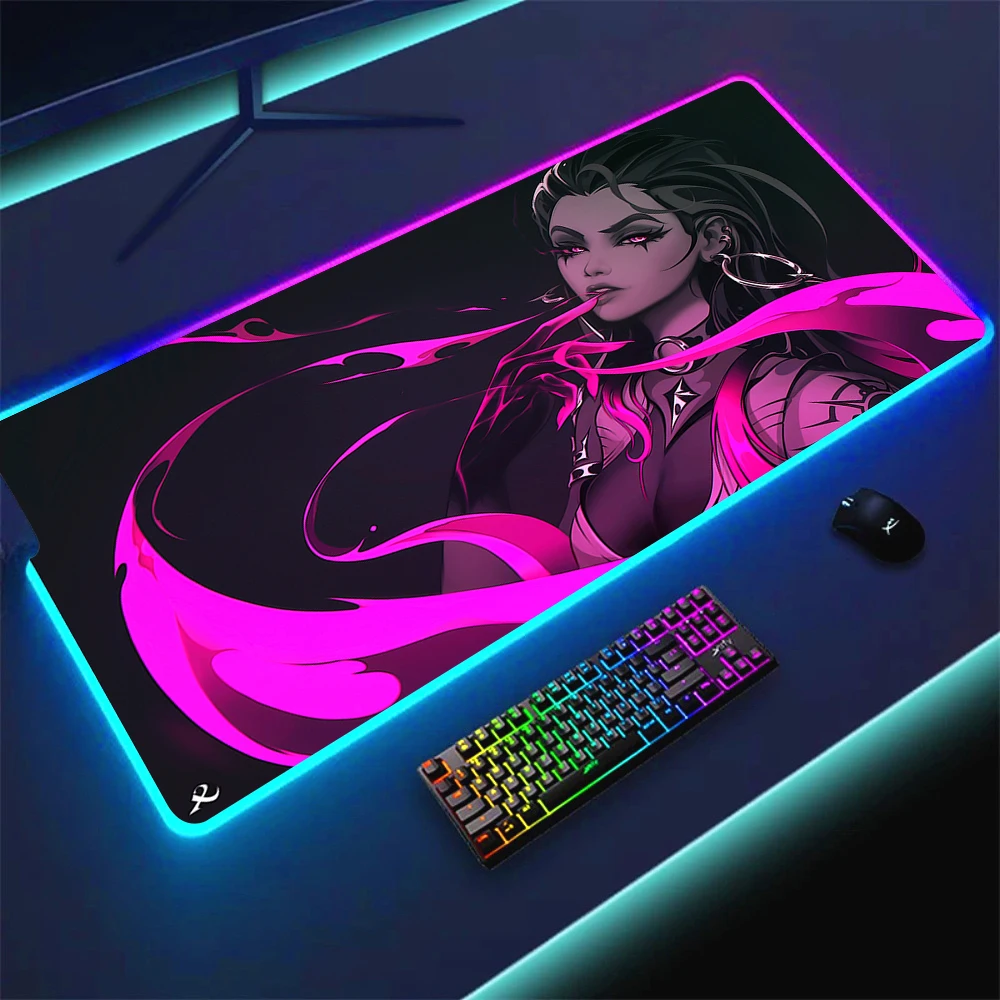 RGB Valorant Mouse Pad XL 90x30 Gaming Mause Pad 60X30 Colorful Mousepad Alfombrilla Rubber No-slip with Backlit Tapis De Souris