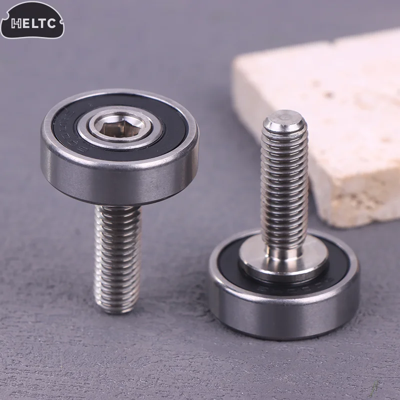 1/2Pcs 6000-2RS OD 26mm Screw Roller Bearings With Stainelss Steel M8 Thread JS600026-8C2L25M8 Door Window Metal Bearing