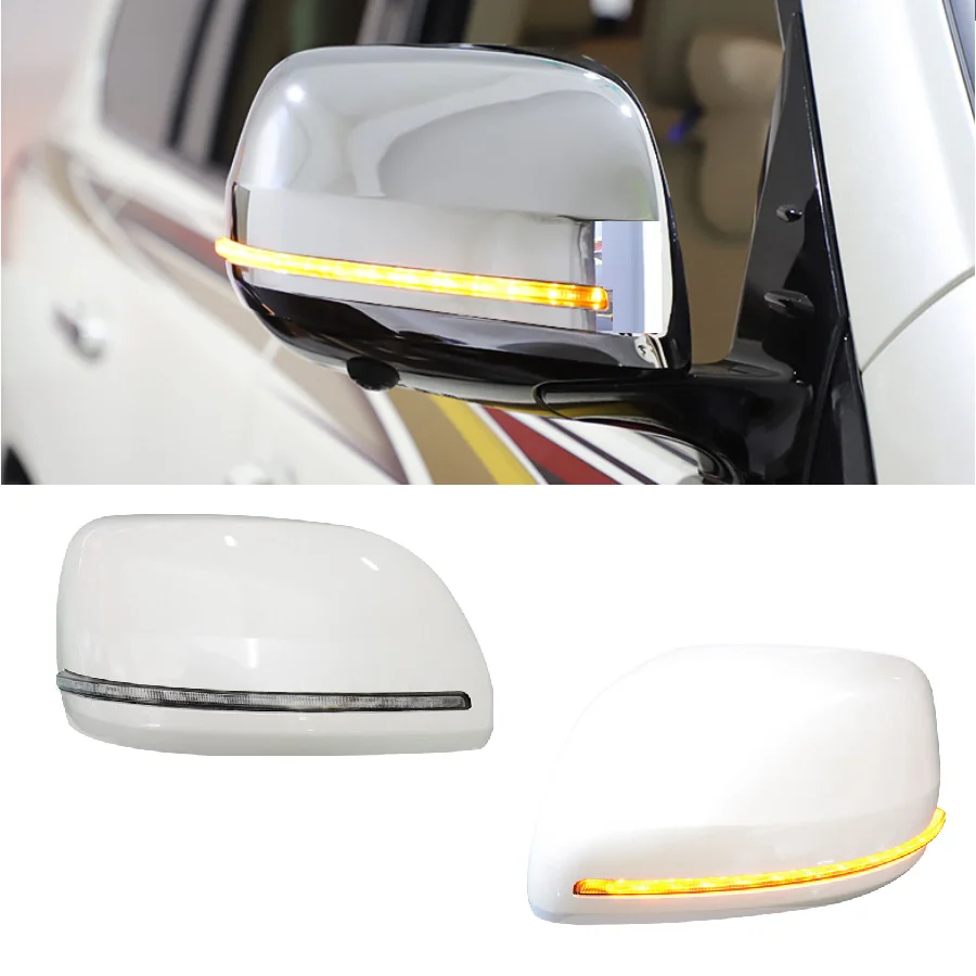 2pcs Side Mirror Cover Fit For Landcruiser 2016 2017 2018 2019 2020 2021 LC200 Led Turn Signal Lights Light Suv Car Parts