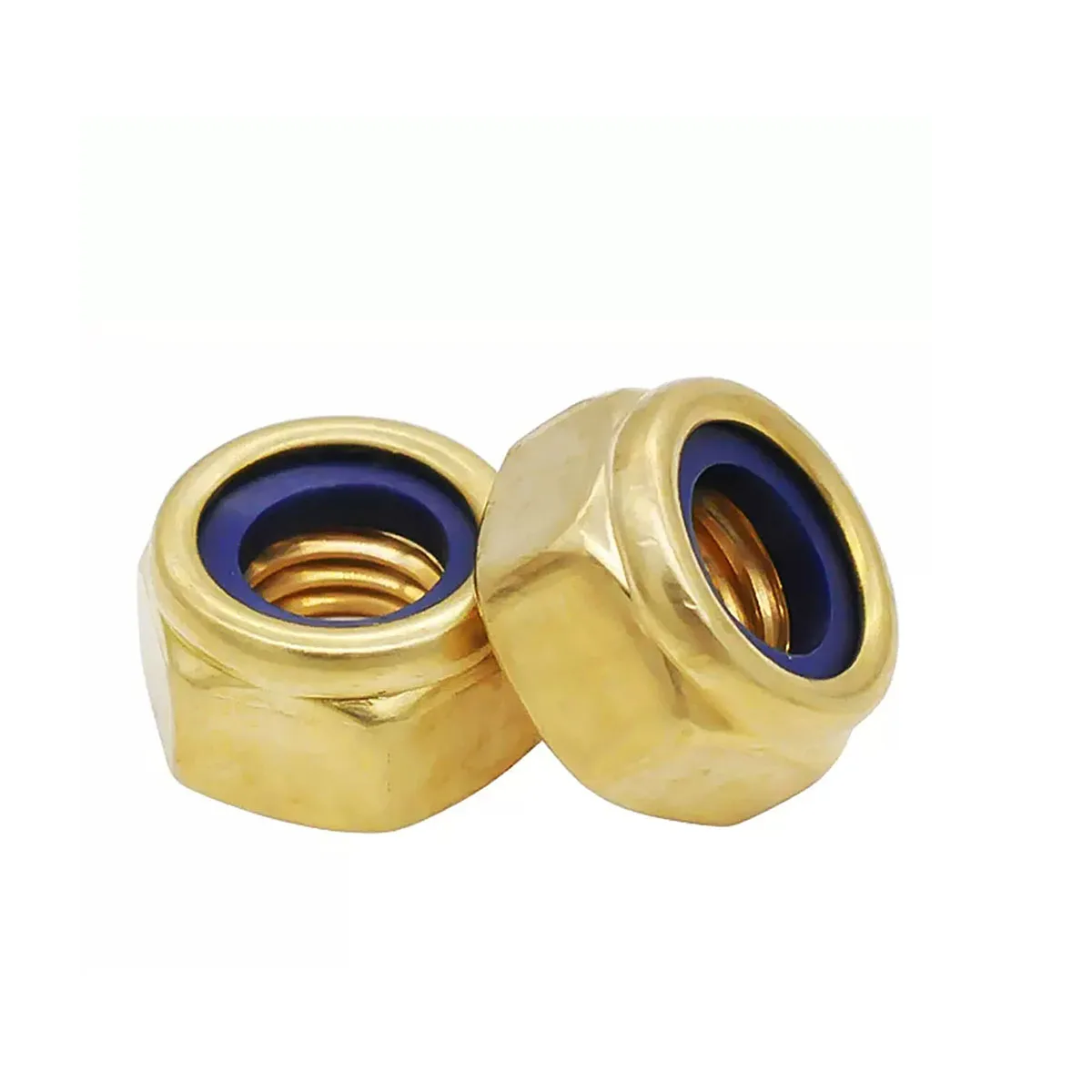 Brass Lock Nut / Hexagon Self-Locking Screw Cap / Nylon Locknut M4M5M6M8M10M12