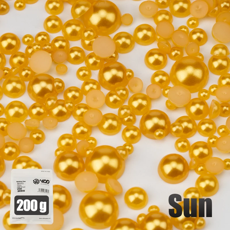 VDD 200g Großhandel Mix Größe 3-10mm Mehrfarbige ABS Imitation Perlen Halbrunde Flatback Perlen Für DIY Handwerk Nail art Dekorationen