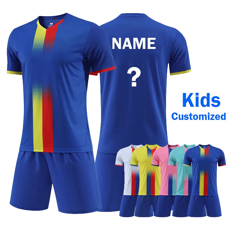 

Custom Football Jersey Kids Soccer Kits Set Child Football Uniform Kit Customs Logo Camisetas De Futbol Custom Soccer Jerseys