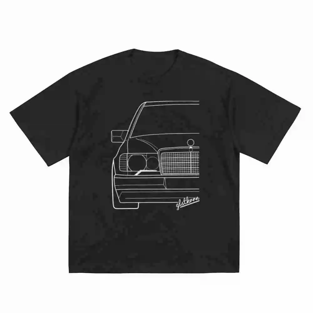 W124 Classic Auto 80S 90S Short Sleeve Tee 100% Cotton T-Shirt view 2