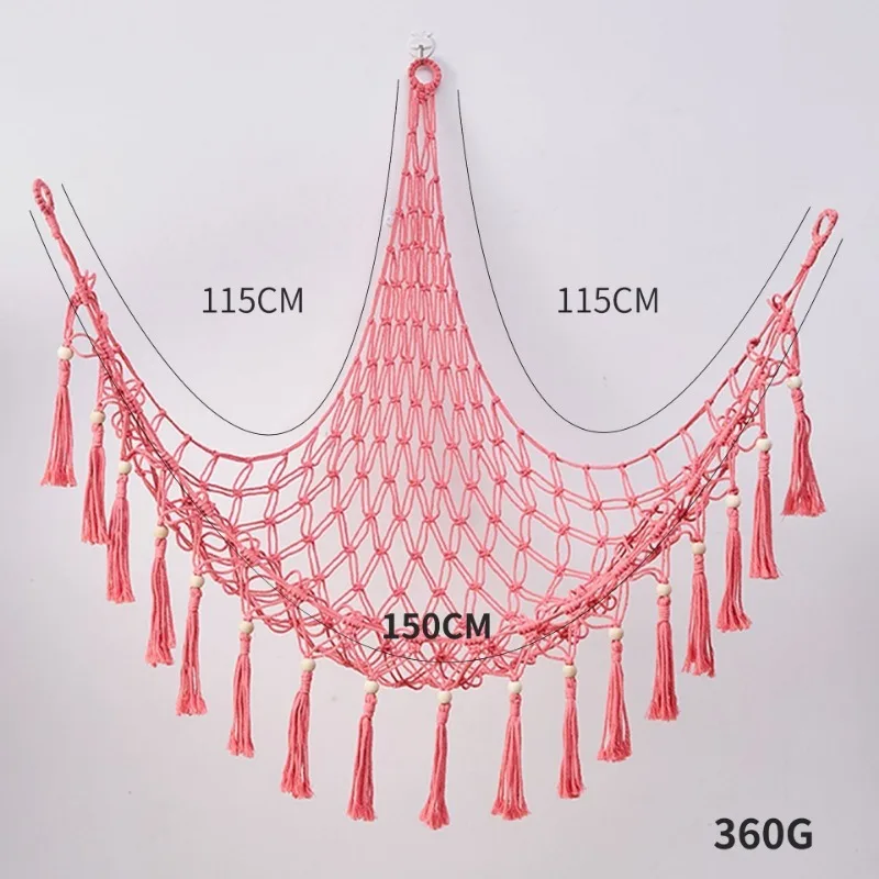 Toy Hammocks Storage Net Wall Corner Hanging Organizer Woven Kids Stuffed Mesh Hammock Baby Animal Rope Hammock Bag Cotton