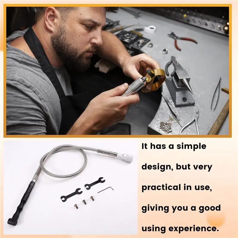 Small Electric Grinder Transfer Head Replacement Flexible Shaft Elbow Hand Piece+ Shaft for 3Mm Electric Grinder Parts