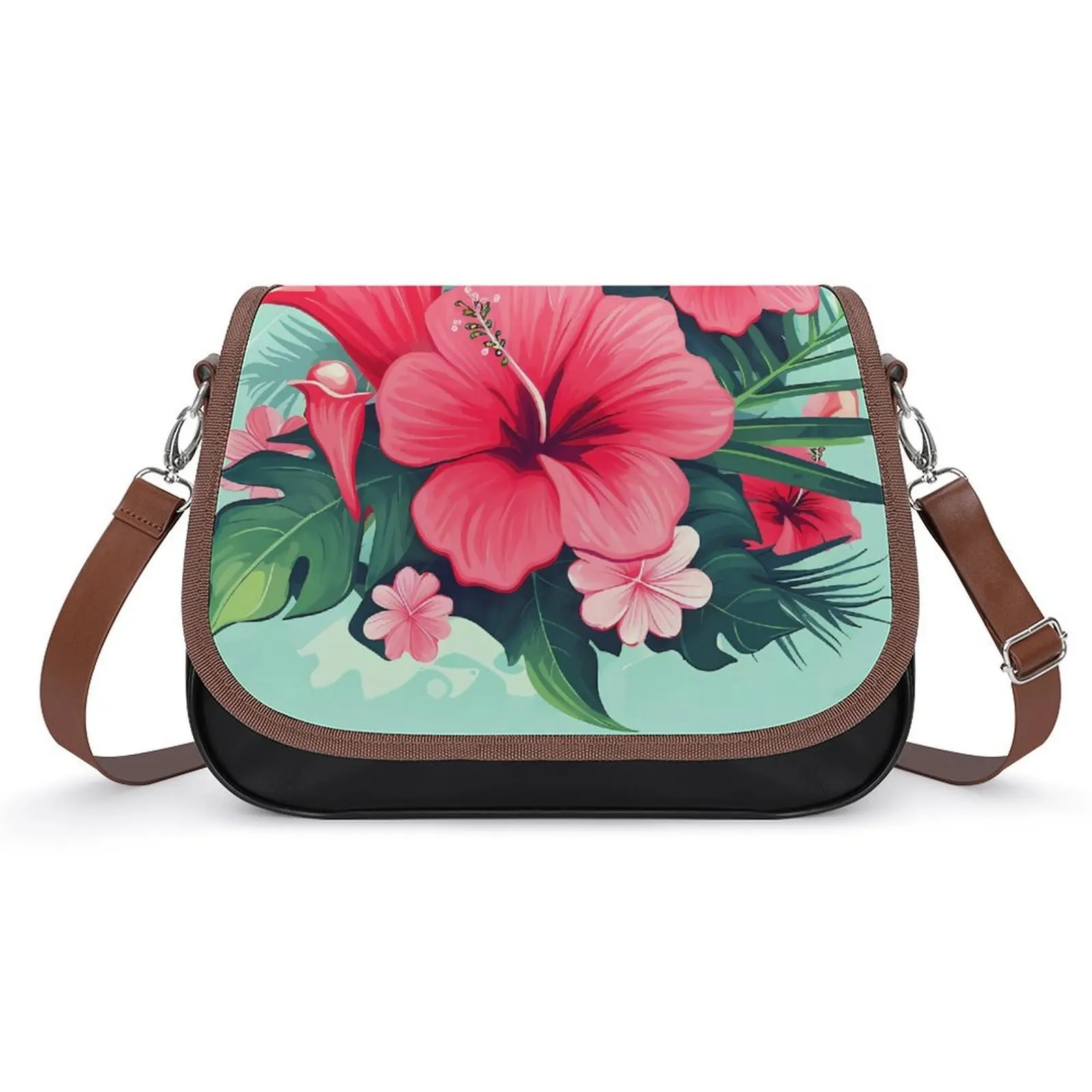 

Customized Tropical Flower Pattern Women'S Crossbody Bag Elegant Cute Portable And Small Storage Bag Women Girls Polynesian