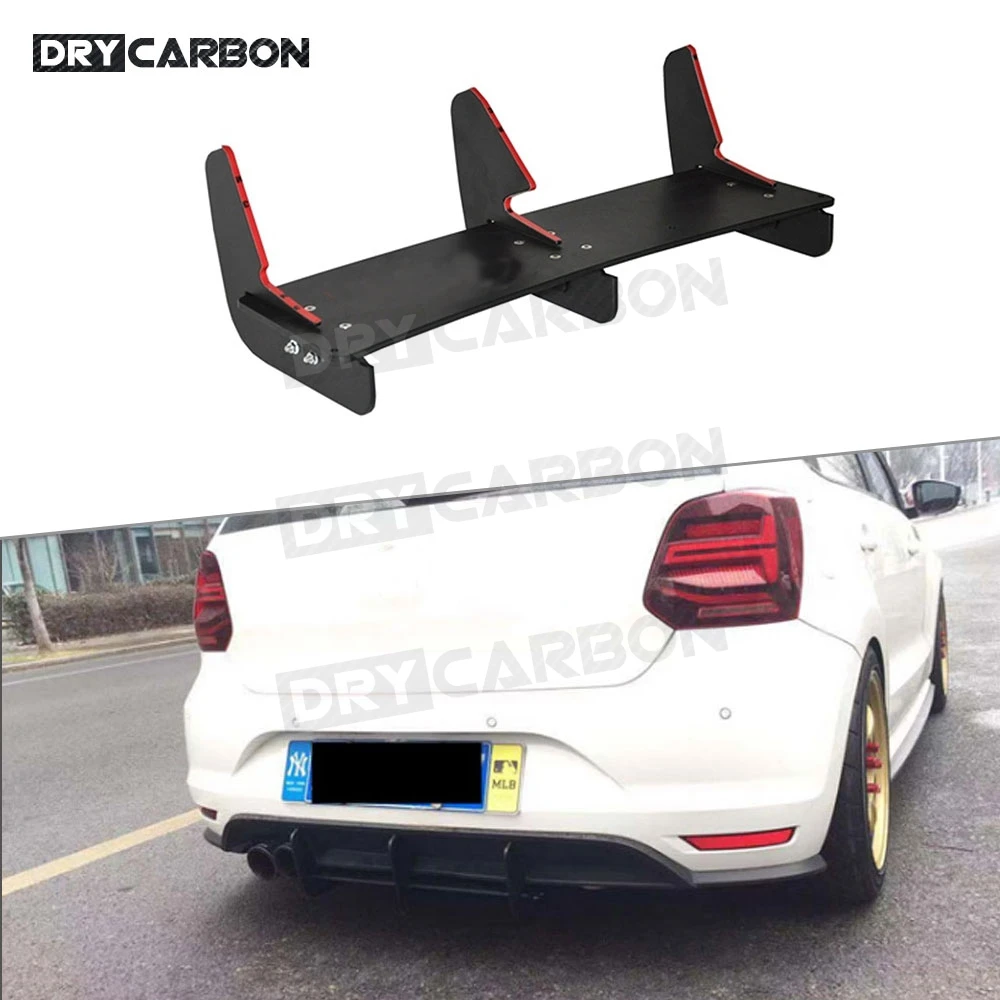 

Высокое качество ABS задний бампер спойлер защитная накладка для VW Polo GTI 2015-2018 Fins S стиль диффузор