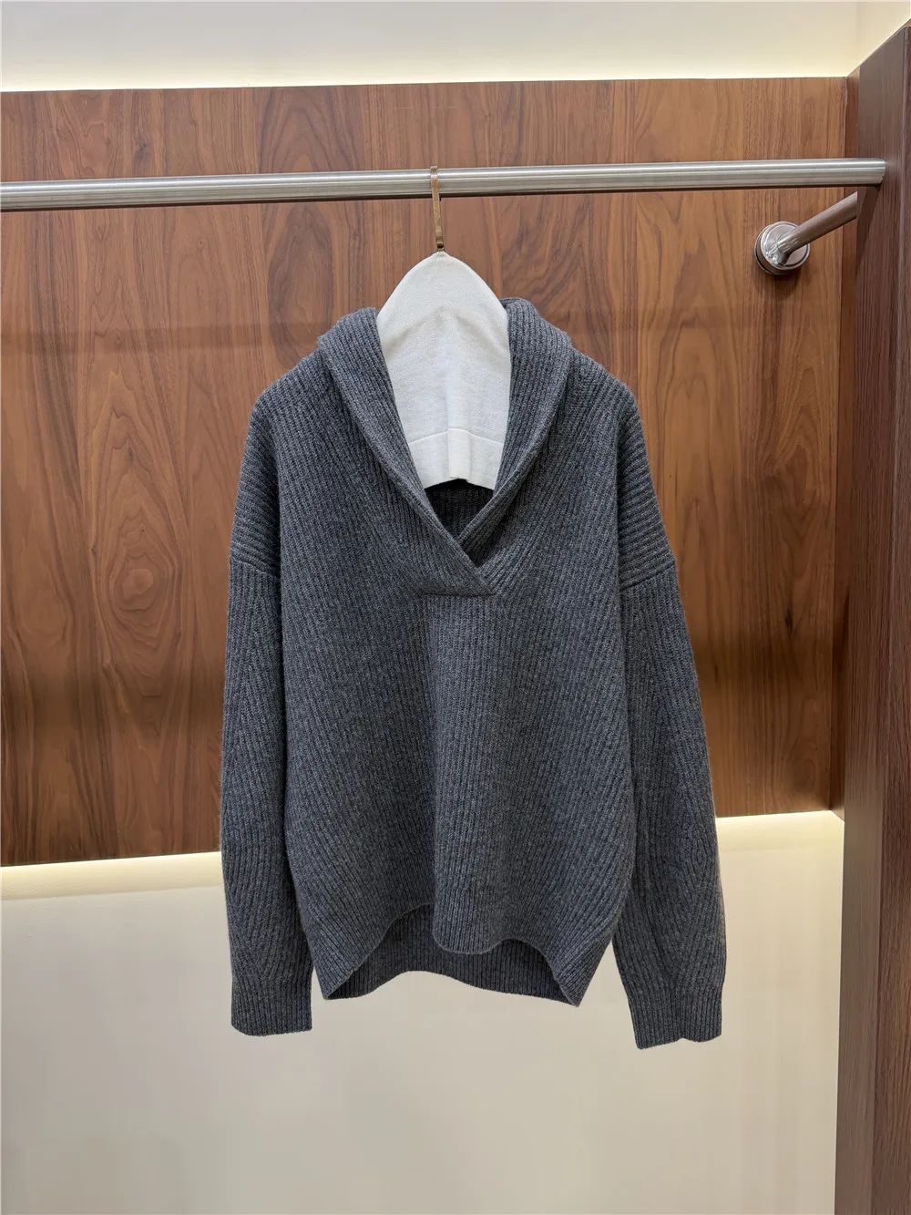 Women's High-Quality Wool And Cashmere Collar Sweater Autumn/Winter New 2026 Fashionable And Comfortable Knitwear