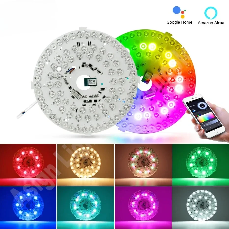 RGB Dimmable Led Ceiling Light Module 220V 40W Flat Round Ceiling Light  WiFi Smart Control Lamp