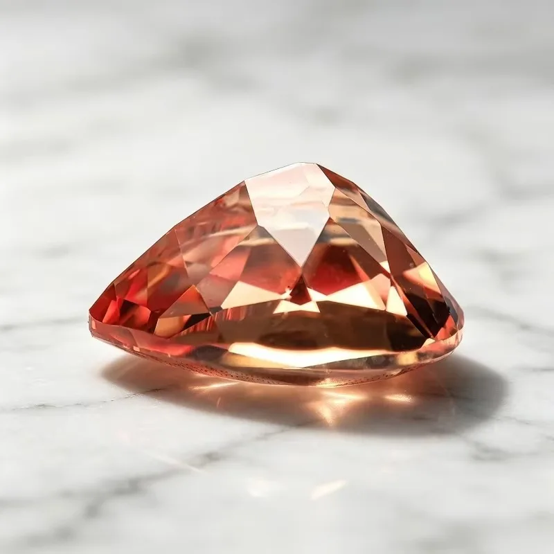 Lab Grown Sapphire Orange Color Pear Shape Charms Gemstone for DIY Ring Necklace Earrings MakingMaking Selectable Certificate