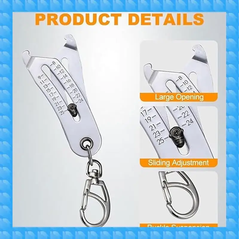 

ETRT Portable Precise Thread Size Checker Keychain Bolt And Nut Identifier Gauge Size Gauge Precise Bolt Size Finder Keychain