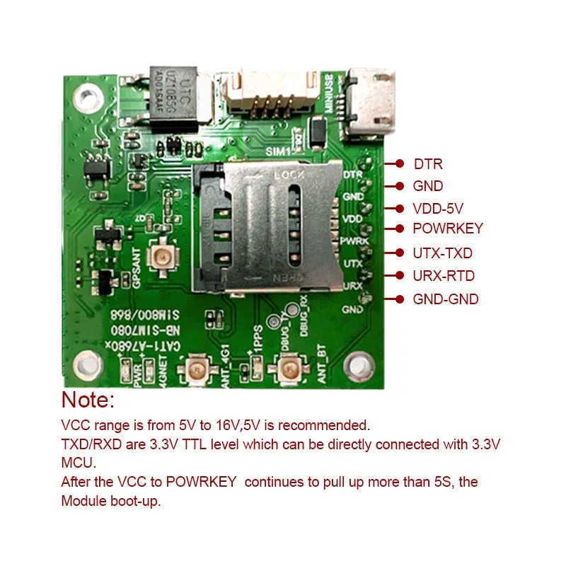 SIM7080G Development Board Multi-Band LPWA Module NBIOT CATM IoT Communication Core Board breakout kit With FPC antenna and GPS - Image 5