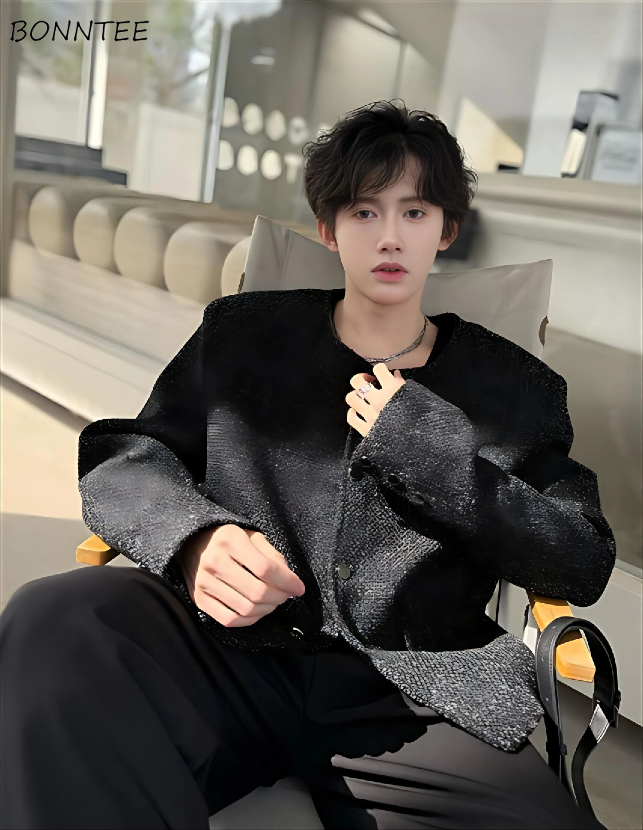 

Wool Blend Jacket Man Big Size Casual Comfortable Cozy Warm Relaxed Leisure Recreation Daily Soft Simple Basic Mens Home Plain