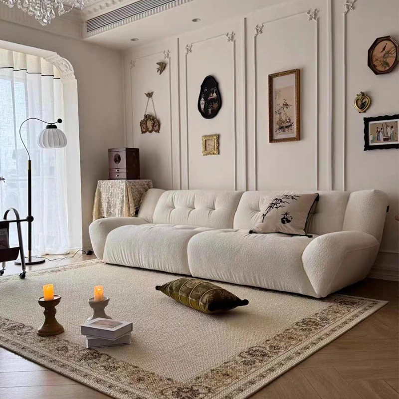 Luxury Simple Sofa Designer Apartment Cloud Fabric Sofa Stretch French Muebles Para Salas Modernos Living Room Furniture