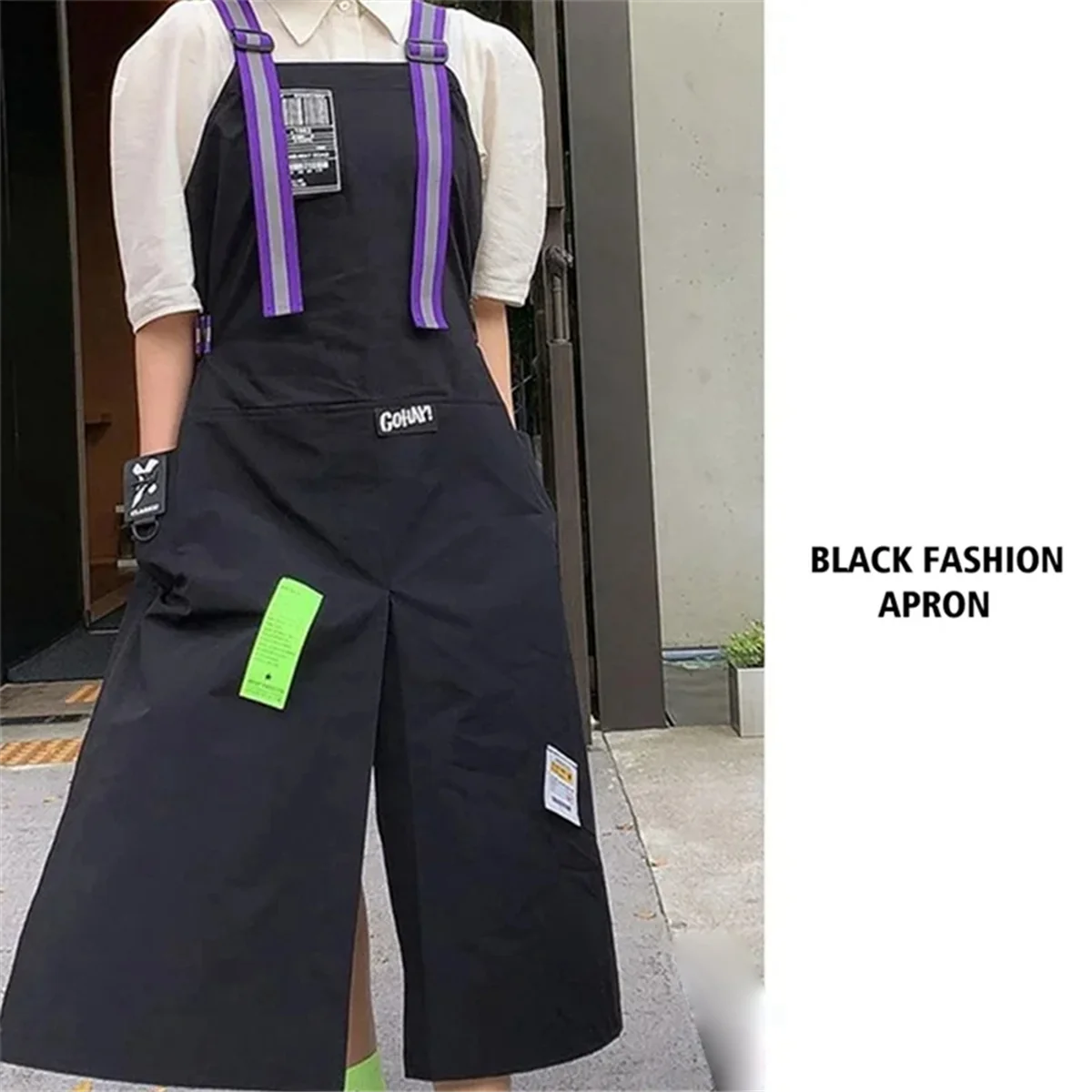 Apron Nylon Waterproof Oil Nail Salon Apron Coffee Shop Hairdresser Adjustable Florist Work Clothes Apron,Purple