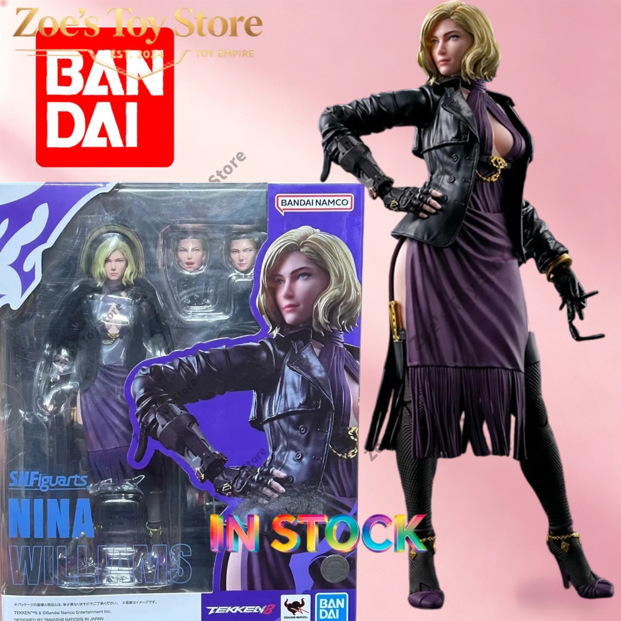 Figura de Acción Original en Stock de Bandai / Bandai Namco / S.H.Figuarts Tekken 8 / Tekken Nina Williams / Figura Coleccionable