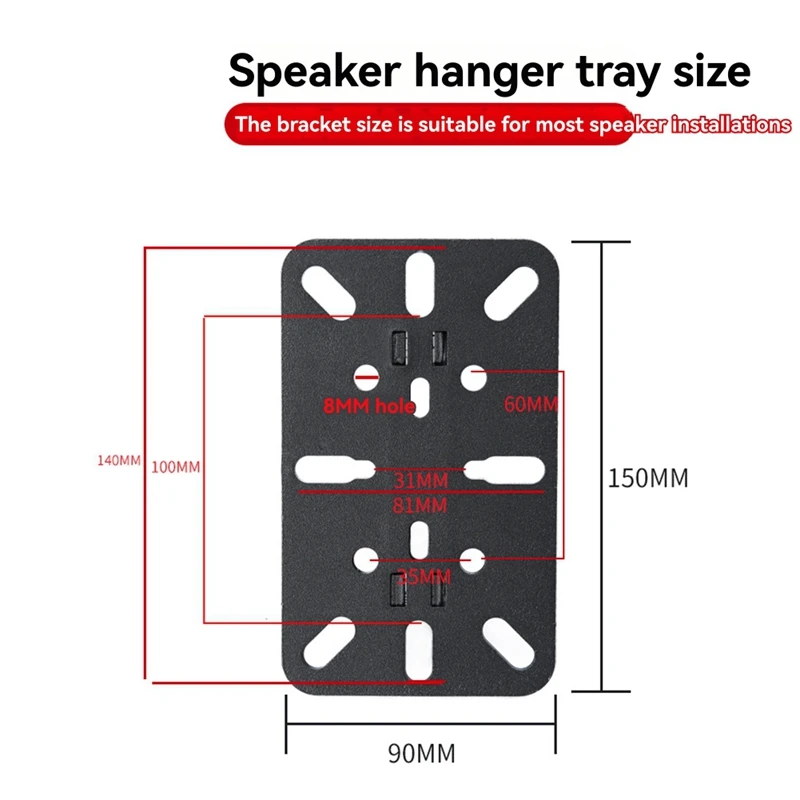 Heavy-Duty Speaker Wall Mount, Universal Adjustable With Tilt And Swivel For Bookshelf