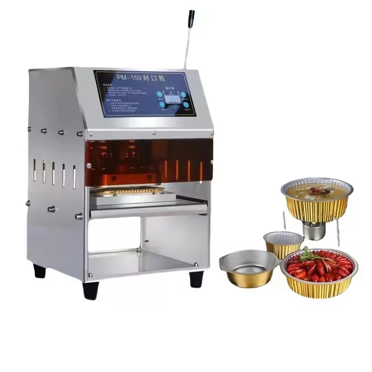 Rectangle Oval Round Squaremanual Electrical Smooth Wall Aluminum Foil Container Lid Box Tray Sealer Sealing Machine