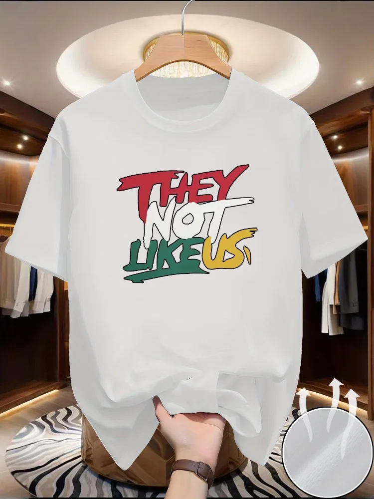 Men's Summer T-shirt - Casual Sportswear - European/American Letter Pattern - Fashion Round-neck Short-sleeved Top