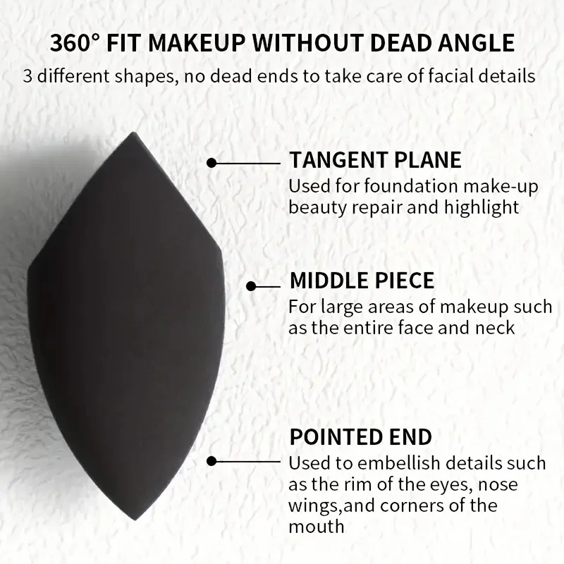 1/2/3 szt. Miękka gąbka do makijażu w kształcie jajka, dwustronna gąbka do blendowania, do stosowania na sucho i na mokro, do podkładów w płynie, narzędzia kosmetyczne